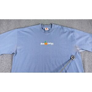 Larry June Midnight Organic T-Shirt Smoothies Blue XL Short Sleeve Tee GOOD JOB